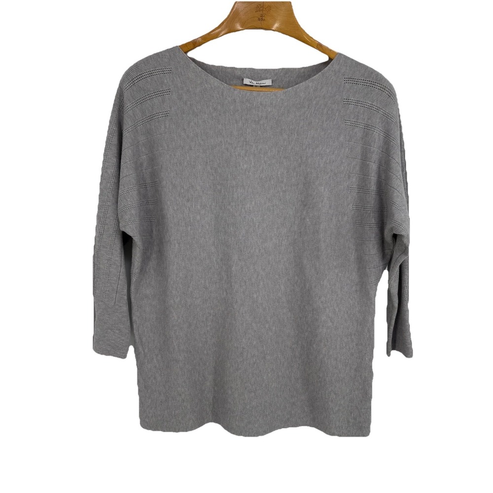 Vila Milano Womens Pointelle Sleeve Sweater XL Gray Minimal Stretch Capsule